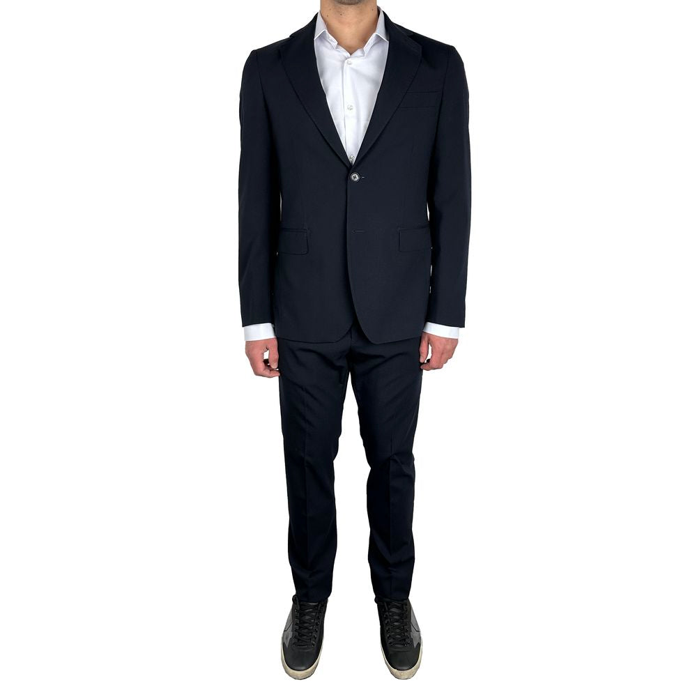 Aquascutum navy blue men's wool suit